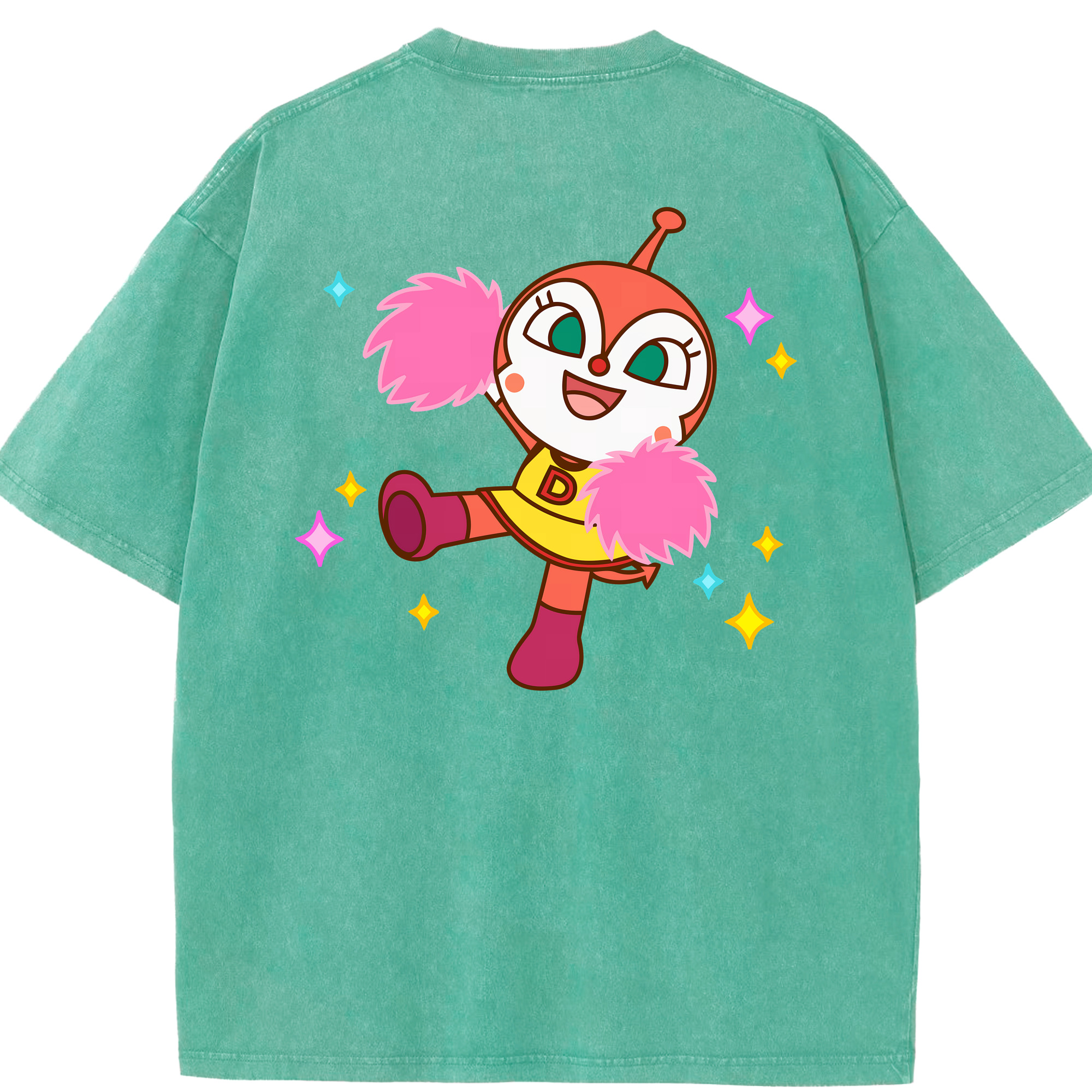 （画像用） アンパンマン Anpanman 綿100% ヴィンテージ風 半袖Tシャツ（背面プリント）